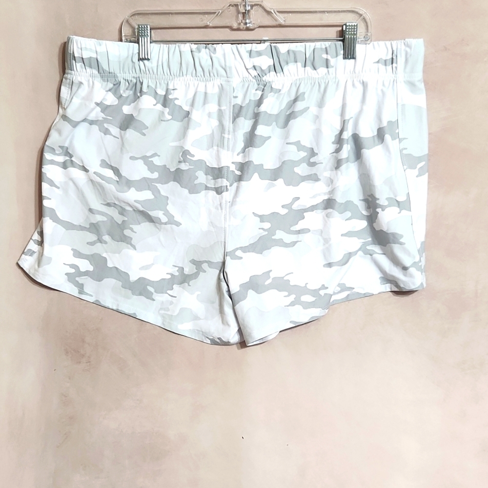 ATHLETIC shorts women 3XL pink blue gray-camo turquoise front draw string pocket - Picture 11 of 13